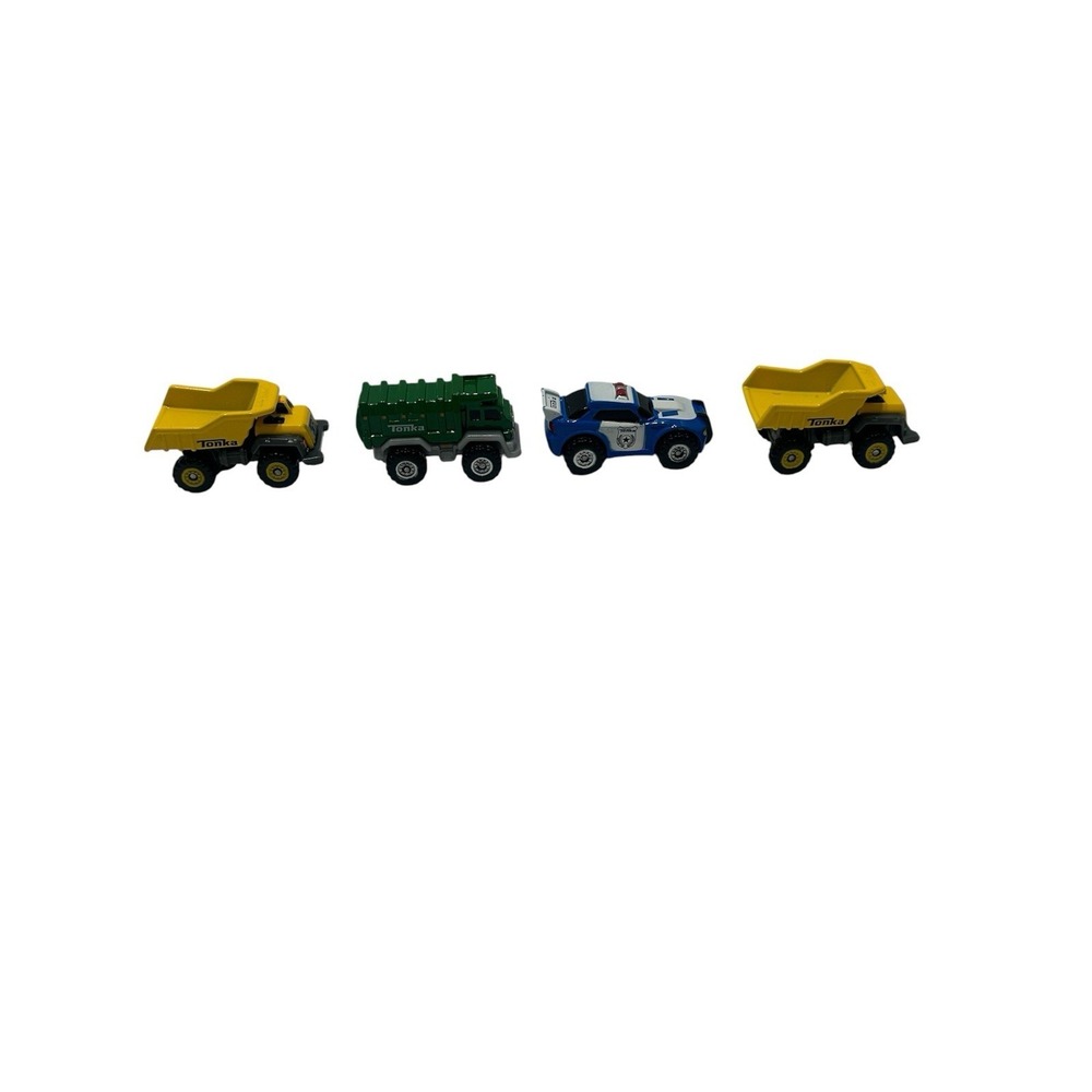 TONKA Mini Micro Vehicles Police Car  Trash Truck lot of 4
